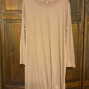 Chic Long Sleeve Light Brown Dress
